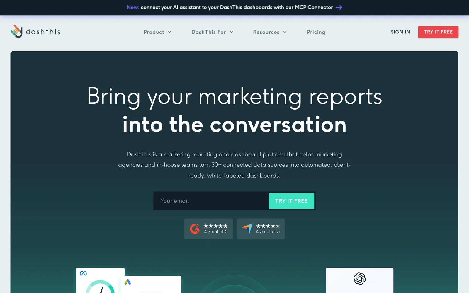 DashThis homepage