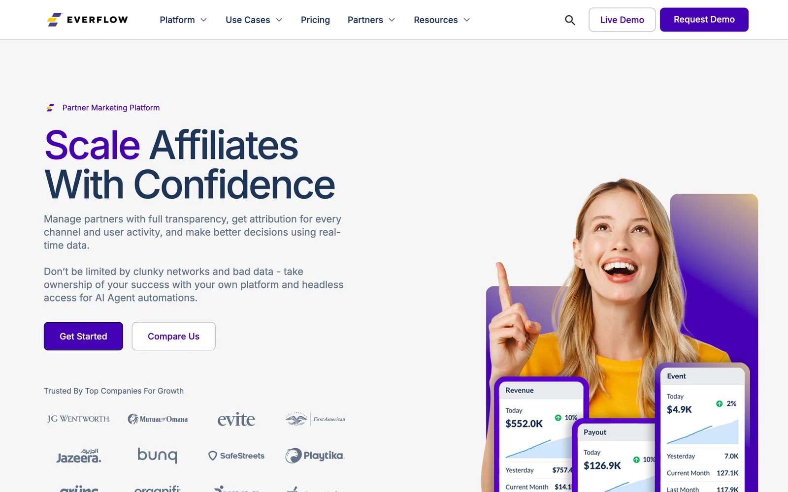Everflow homepage