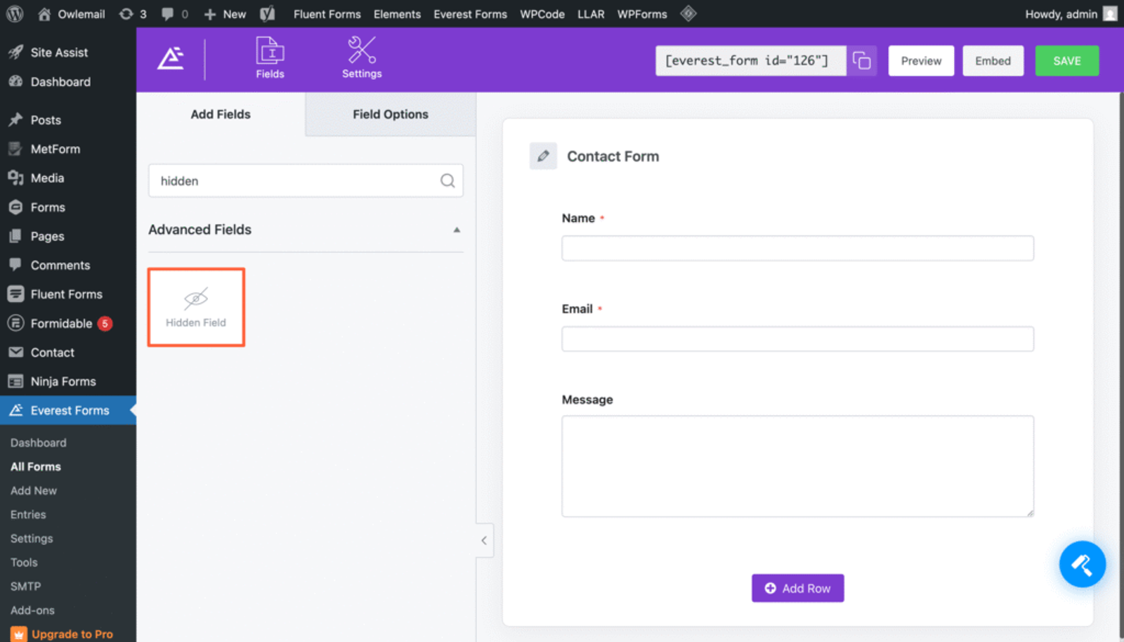Add hidden field in Everest Forms (1)