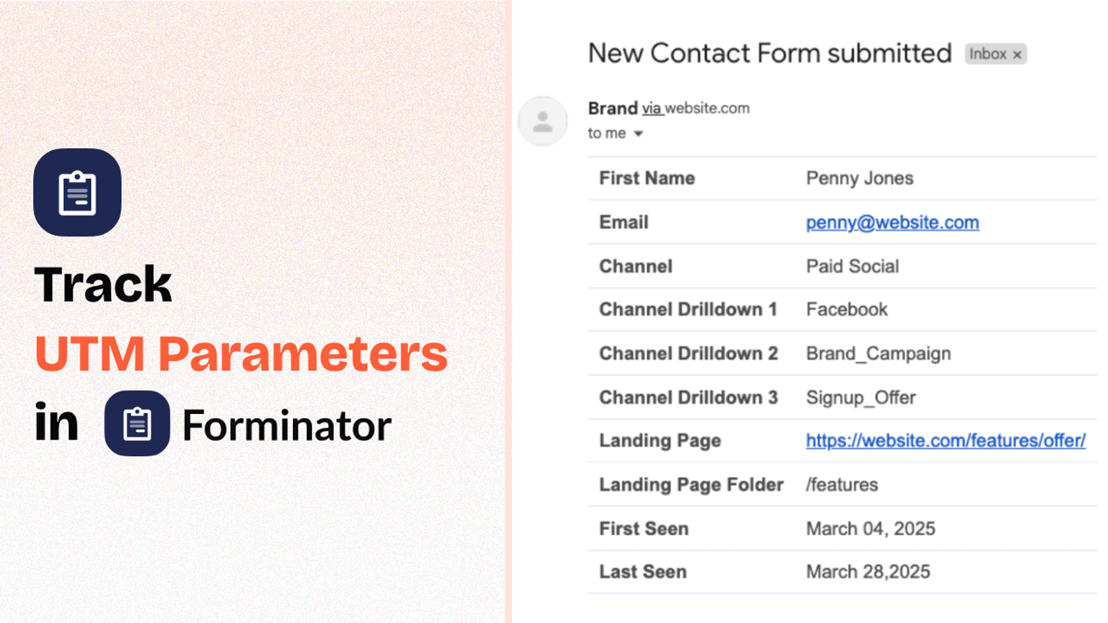 Forminator Forms UTM tracking