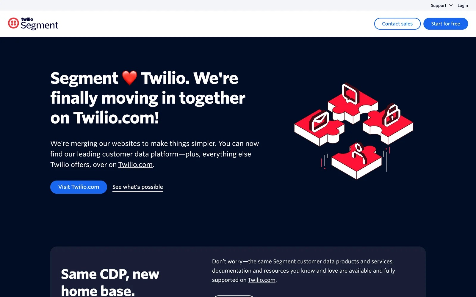 Twilio Segment homepage