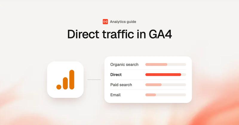 Direct traffic in GA4: SourceLoop blog cover illustration