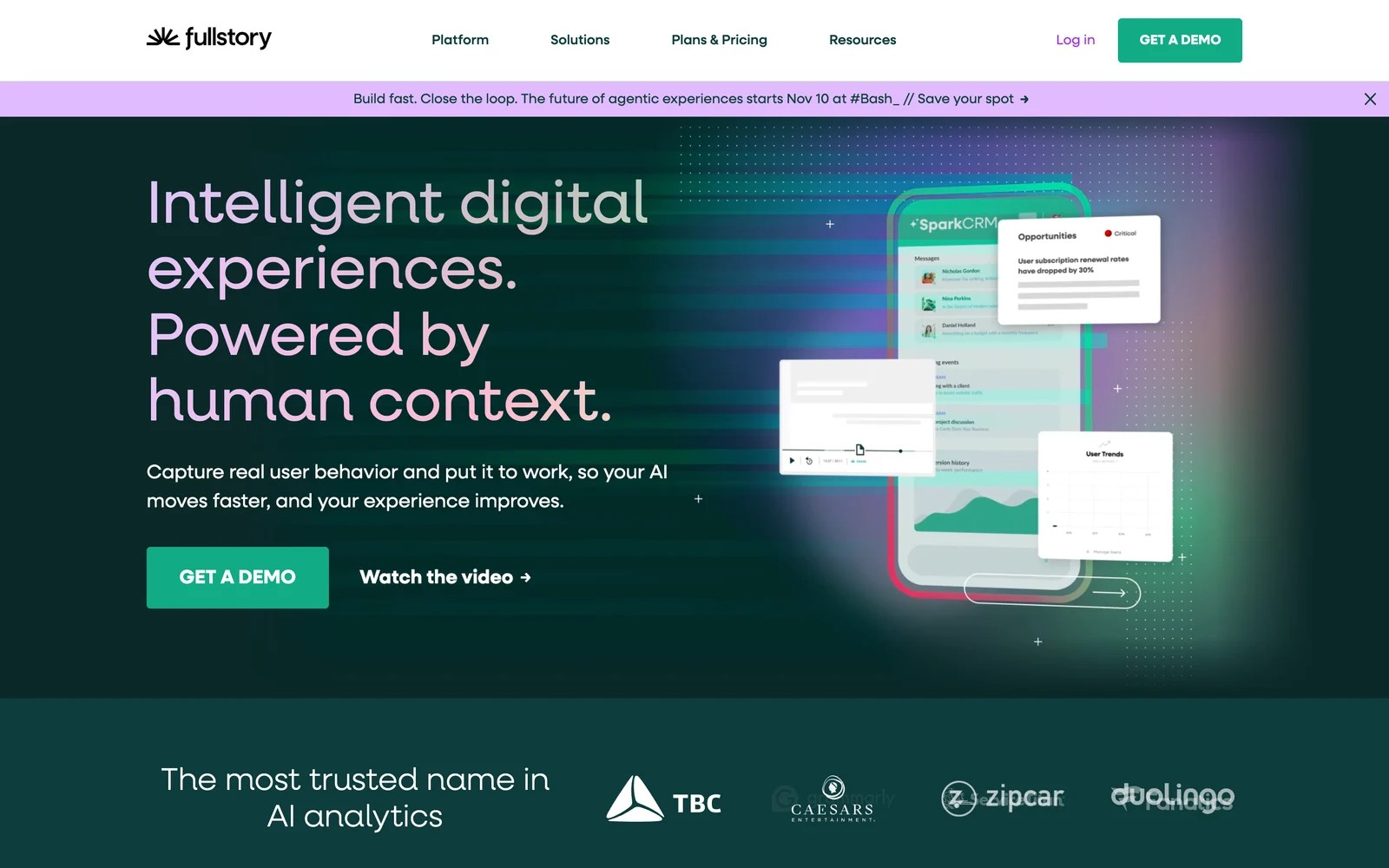 FullStory homepage