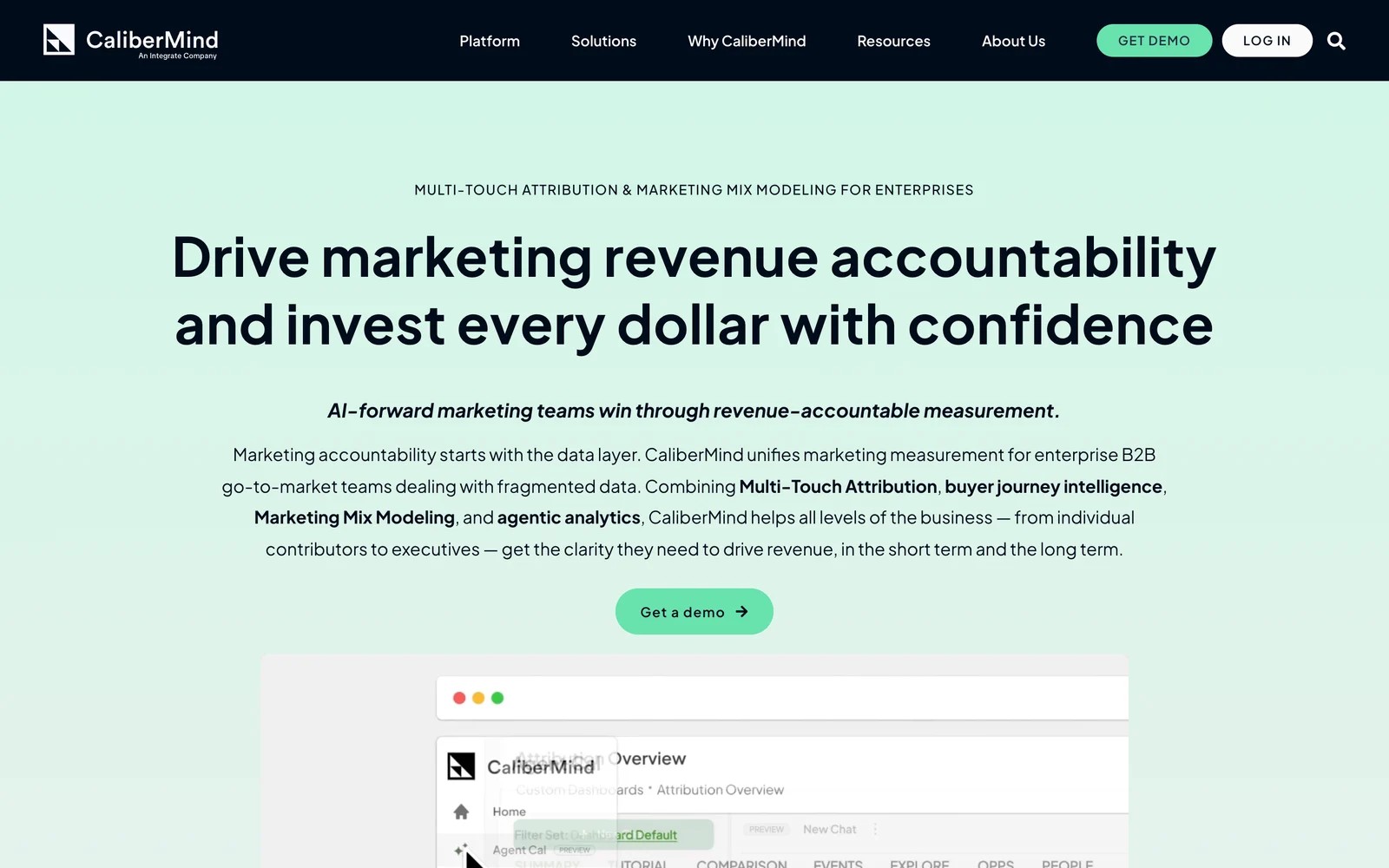 CaliberMind homepage