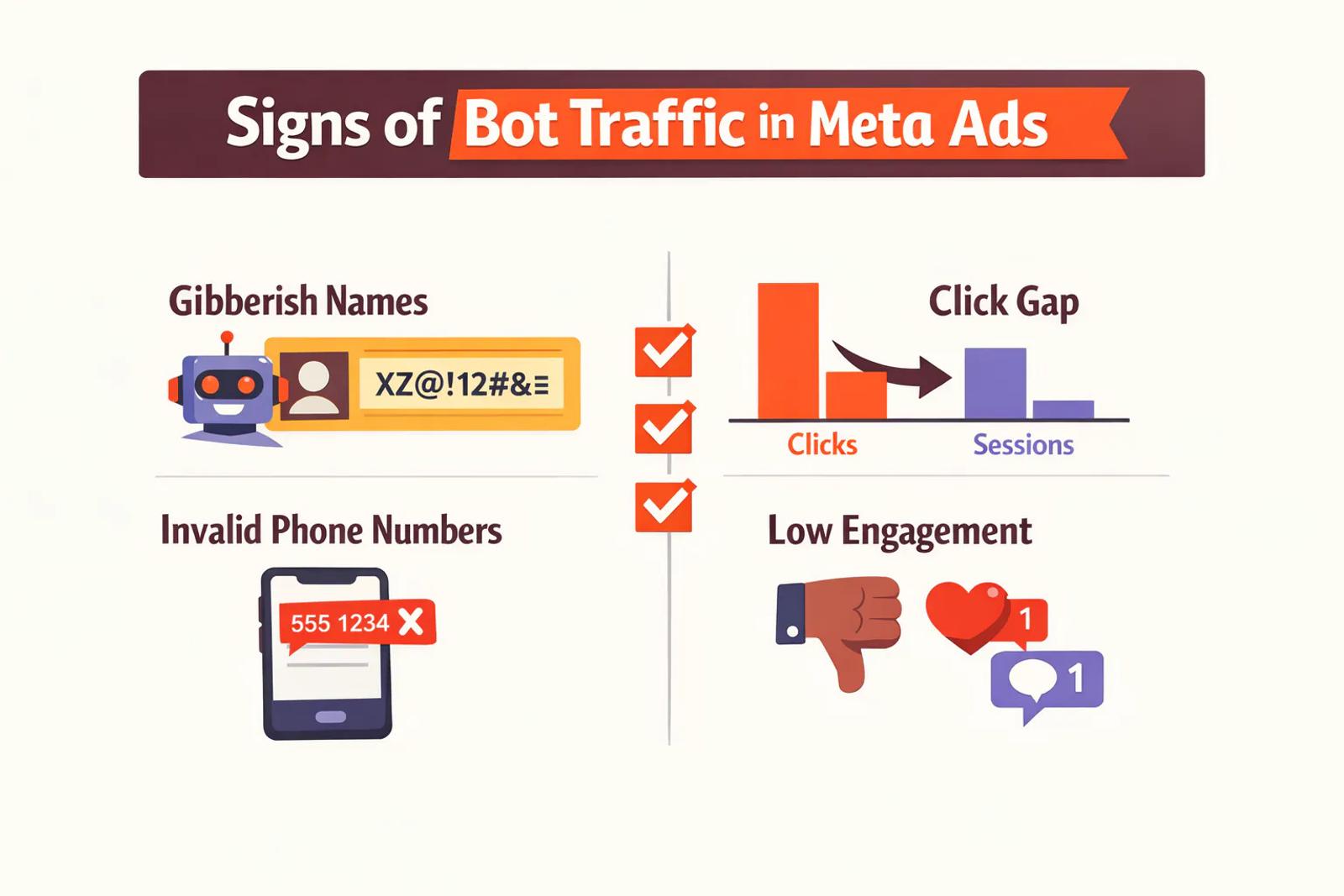 How to identify bot traffic and fake leads in Meta ads campaigns