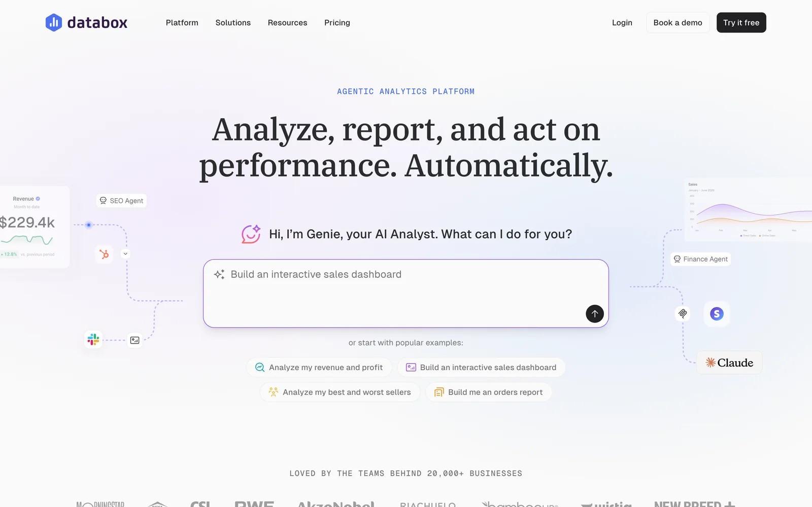 Databox homepage