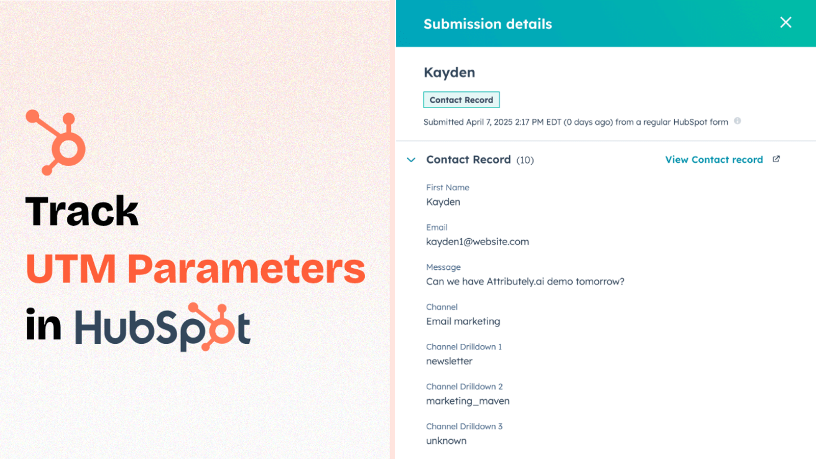 Capture UTM parameters in Hubspot