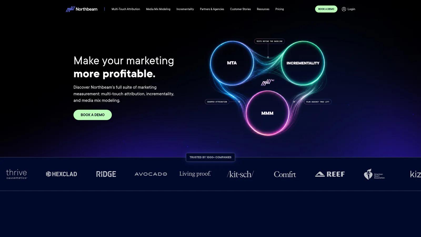 Northbeam marketing intelligence platform homepage