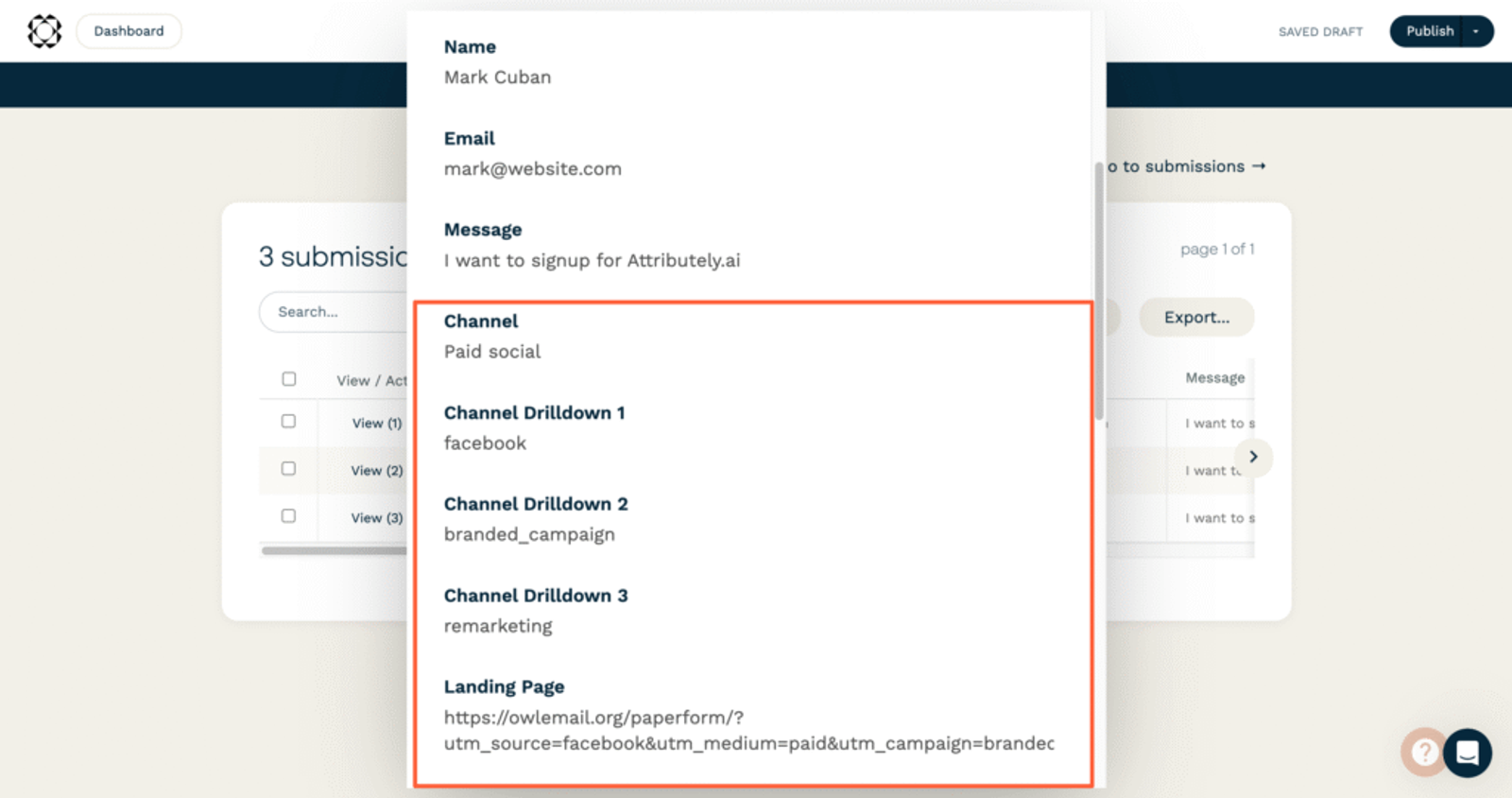 Paperform UTM tracking