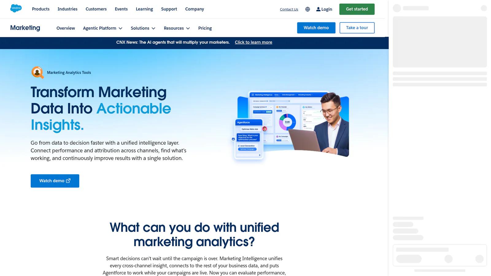 Salesforce Marketing Cloud Intelligence dashboard