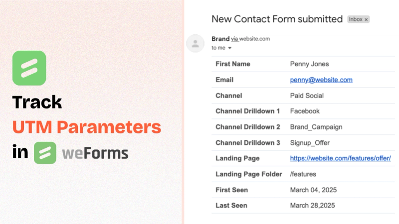 UTM tracking weforms