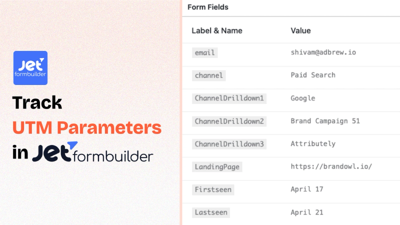 track UTM parameters in Jetformbuilder