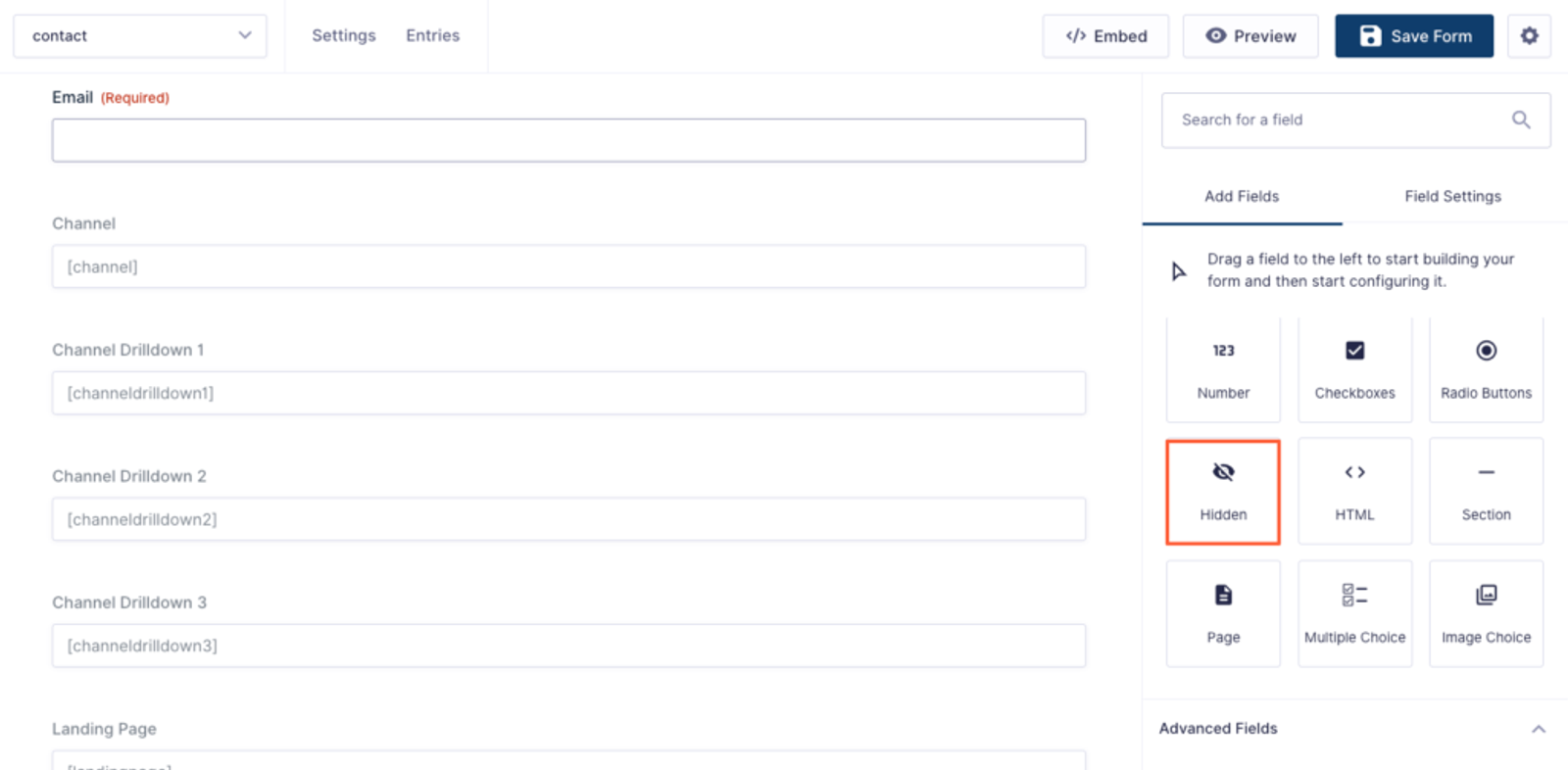 add hidden fields in Gravity Forms for UTM tracking (1)