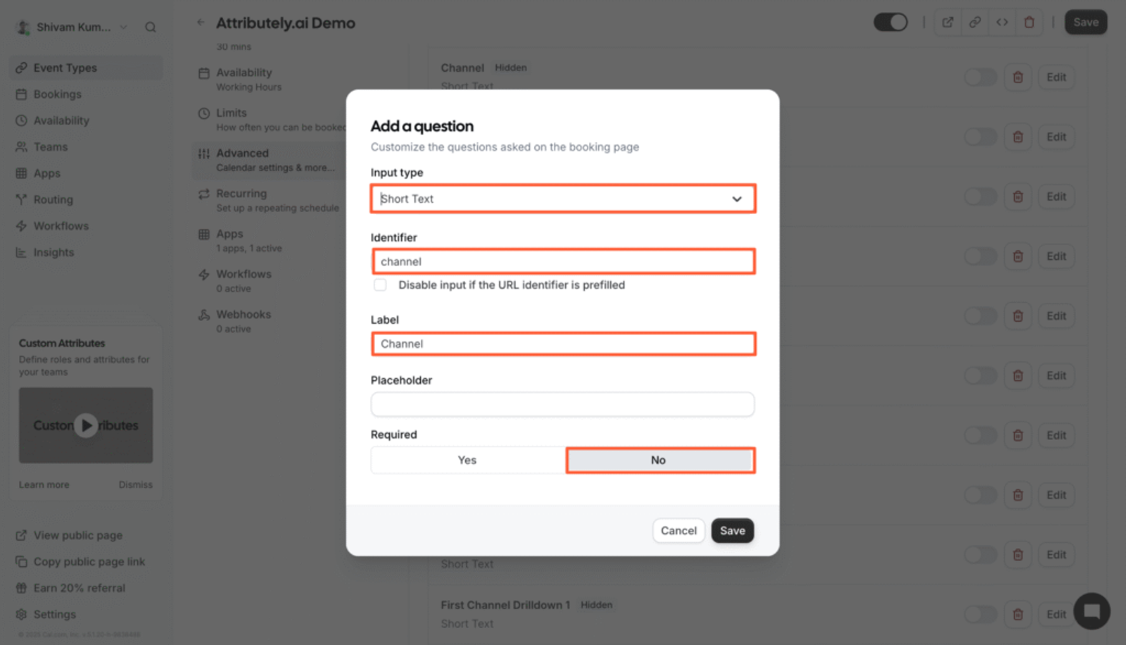 Capture UTM parameters in cal.com hidden fields