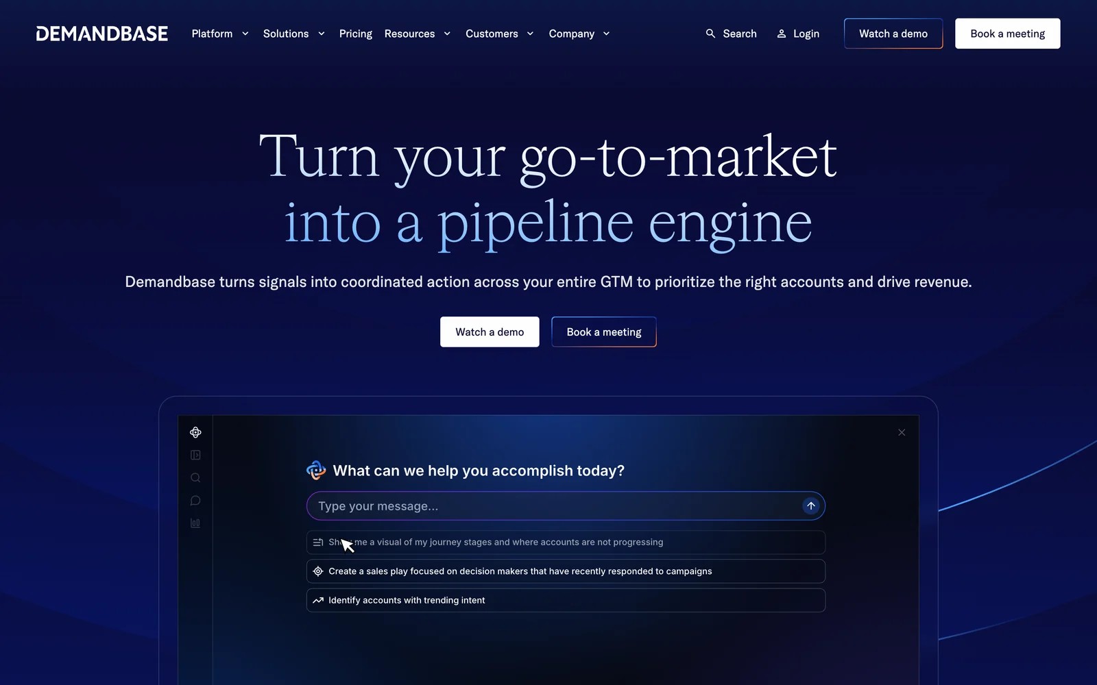 Demandbase homepage