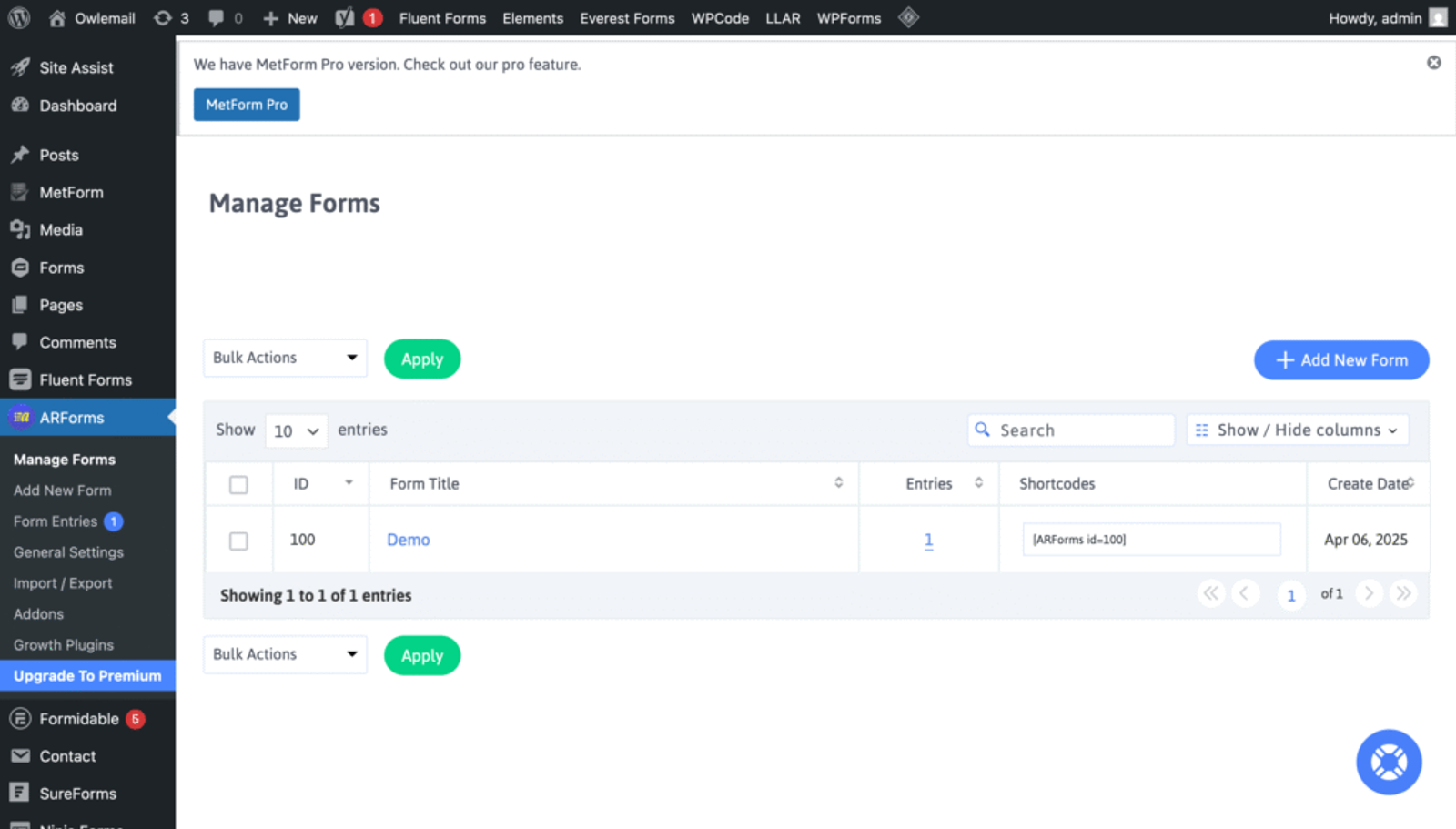 Open arforms