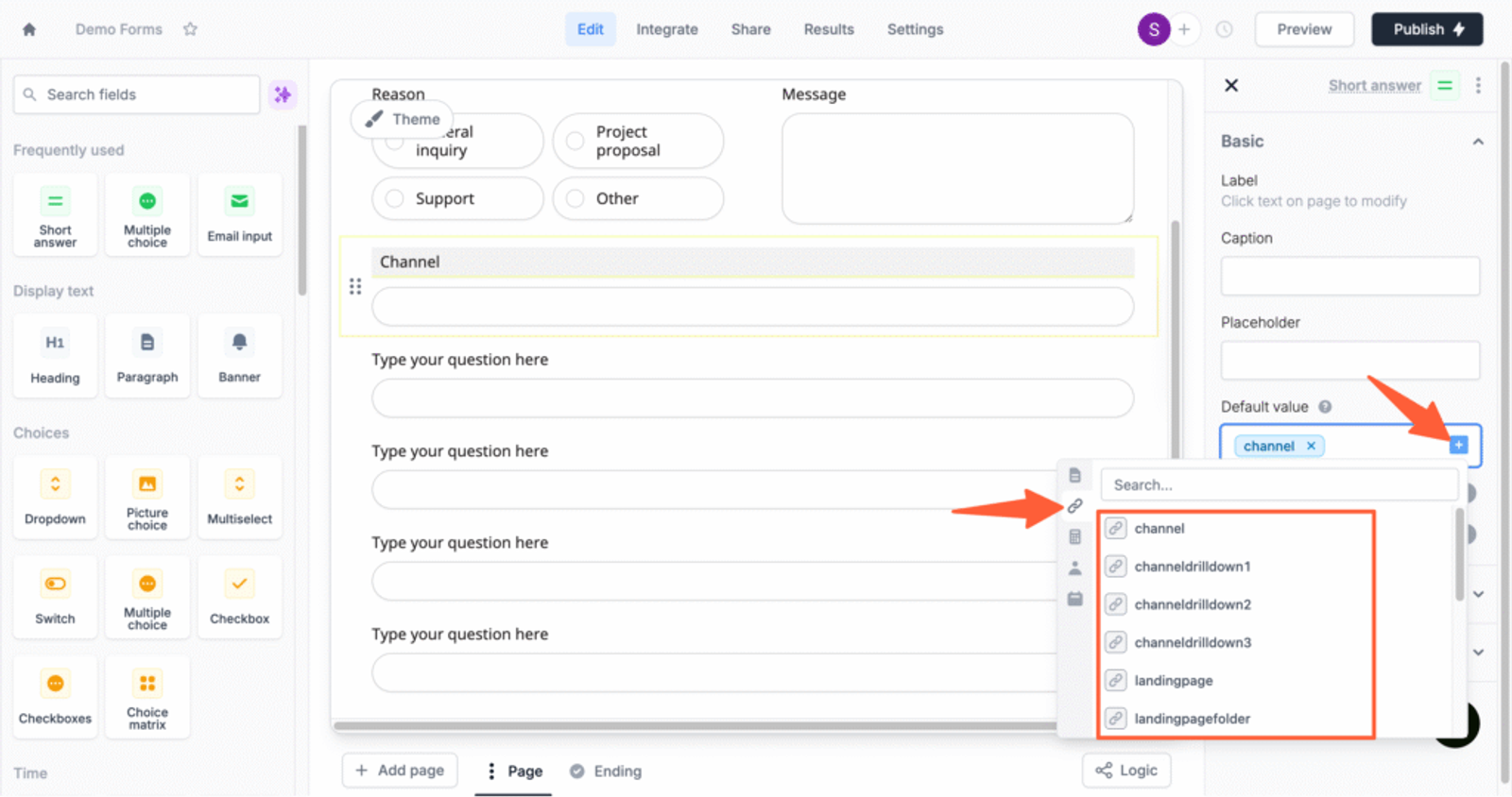 Fillout form lead source tracking