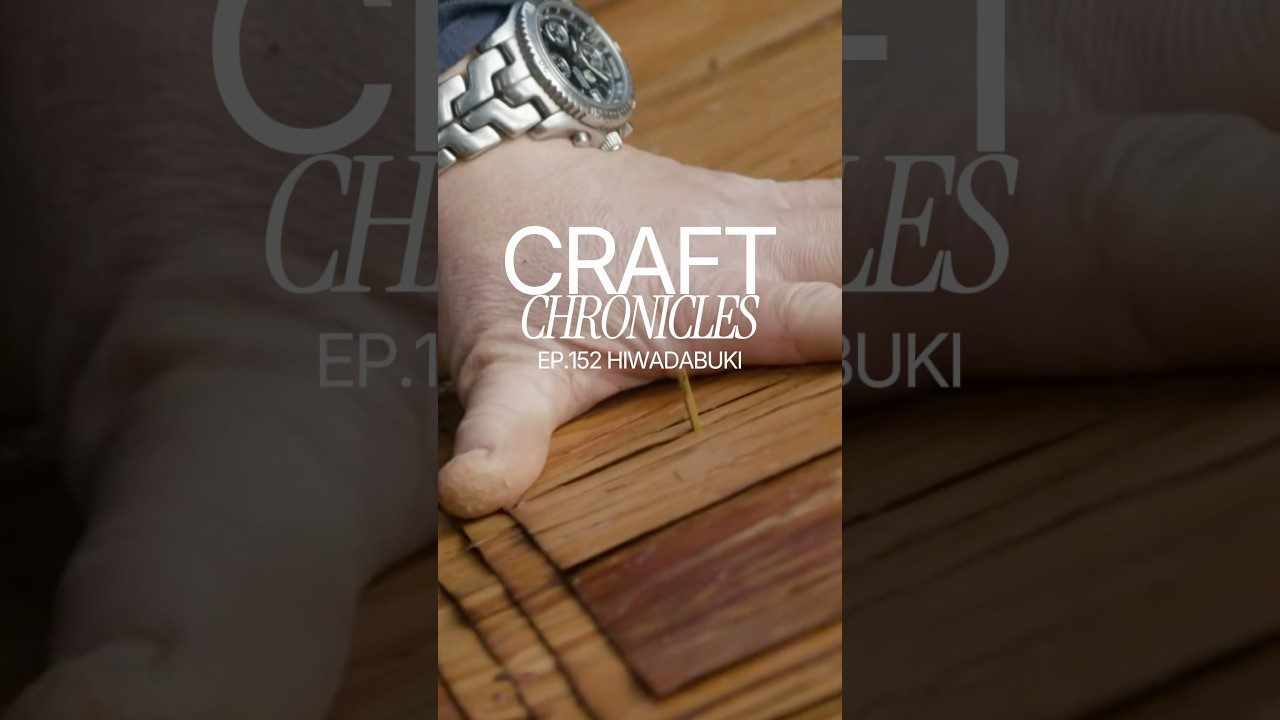 A still from the Craft Chronicles episode on Hiwadabuki: Roof Made Out of Tree Bark