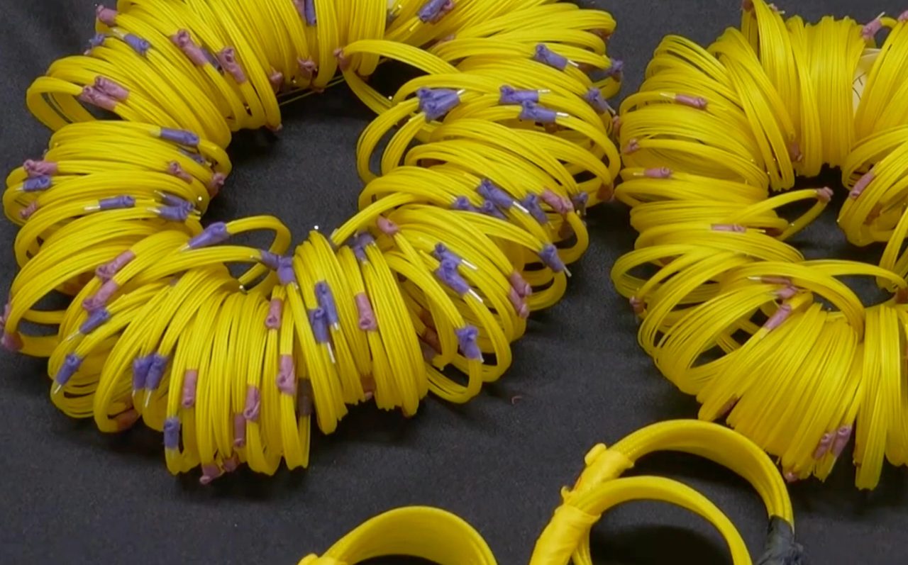 multiple yellow silk instrument strings 