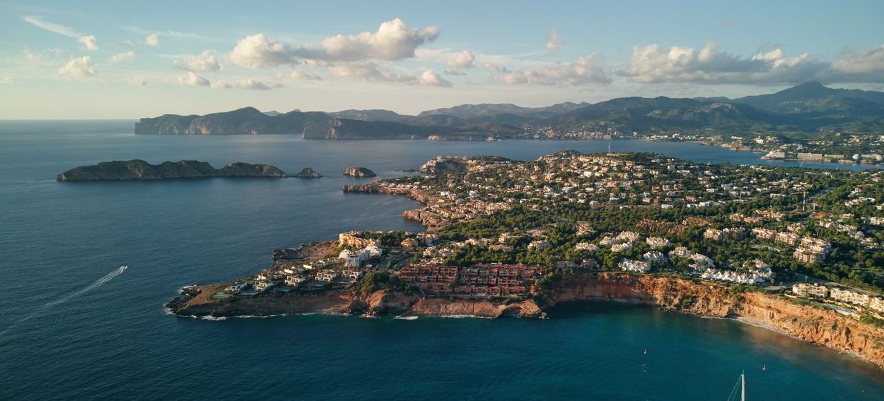 Aerial view Port Adriano. Mallorca, Spain