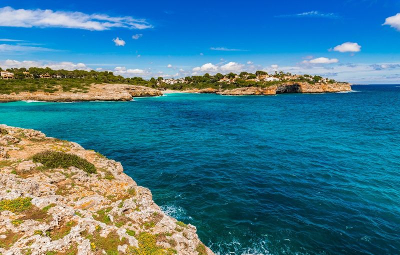Beautiful island scenery, bay coastline of Cala Anguila, Mallorca Spain