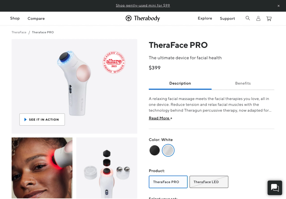 Therabody homepage