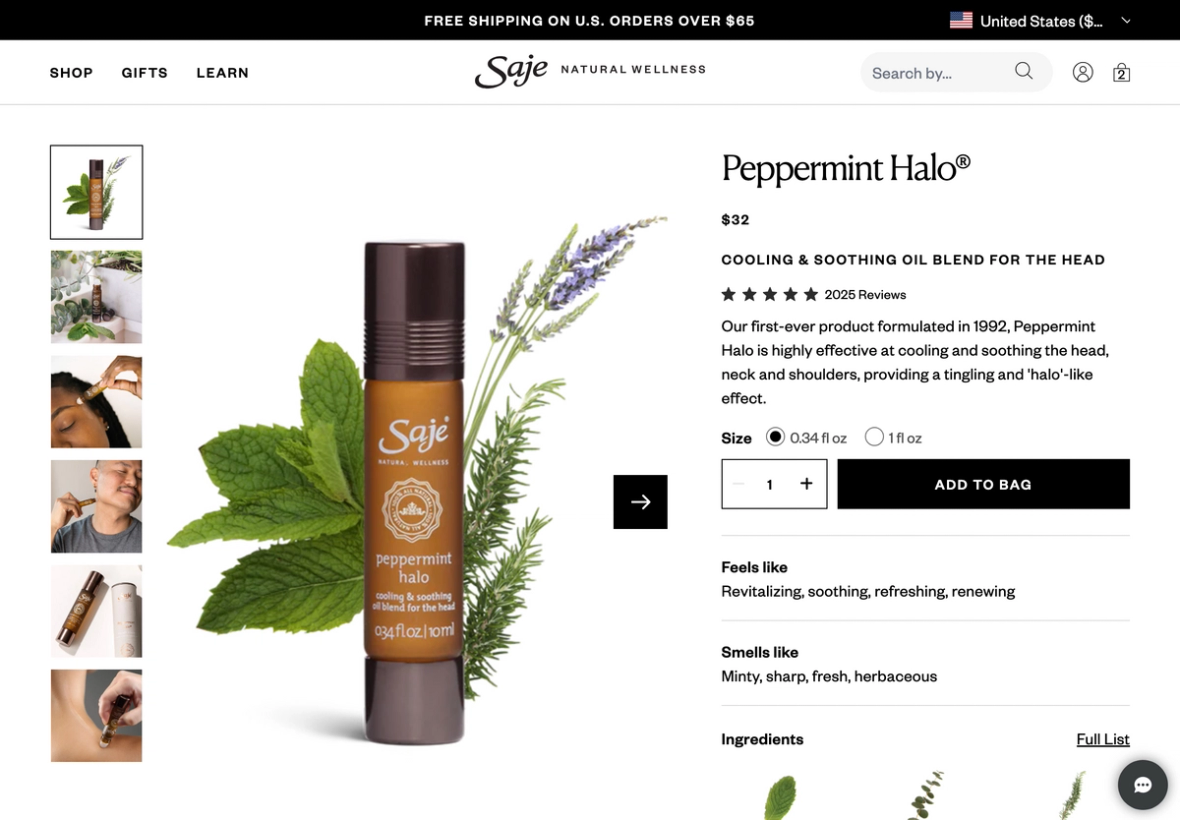 Saje homepage