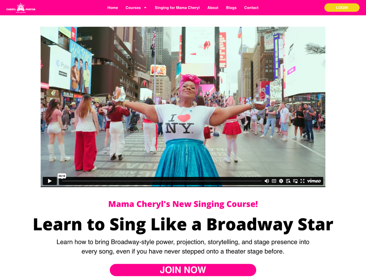 Screenshot of Cheryl Porter Method website