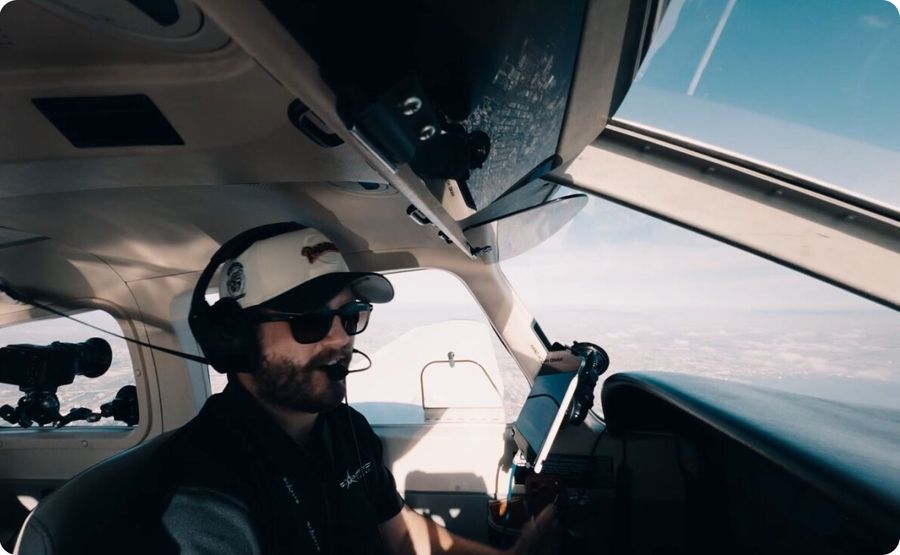 Commercial student flying a multi-engine aircraft