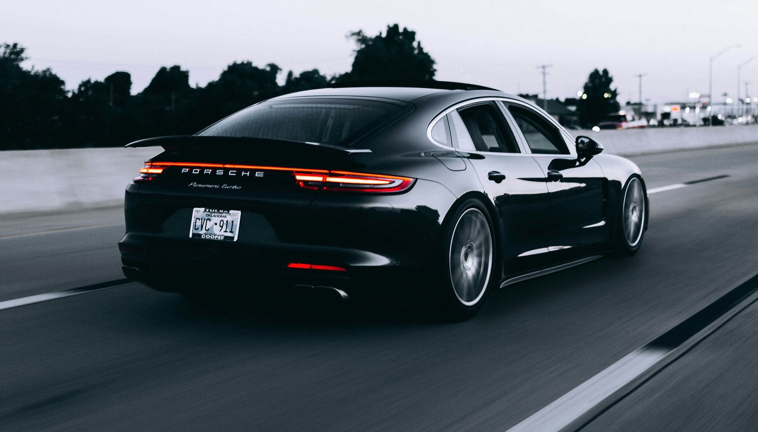 Porche driving on road Porche driving on road