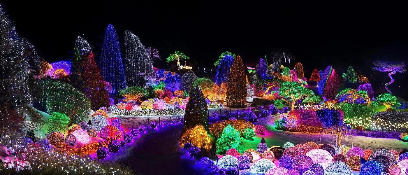 The longest-established winter lights event in Korea at the Garden of Morning Calm