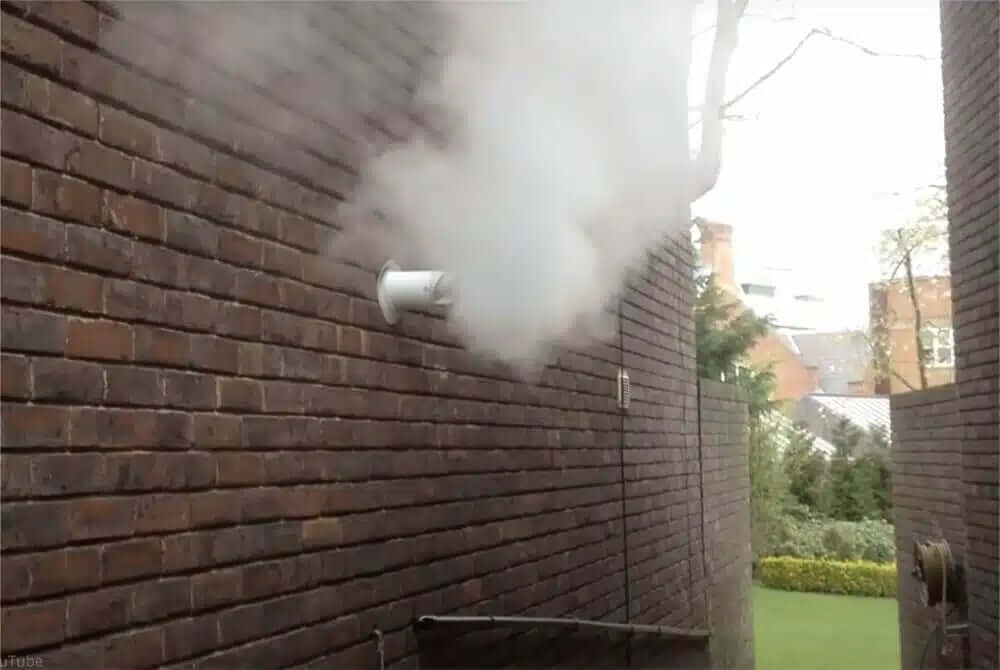 flue fumes on external wall