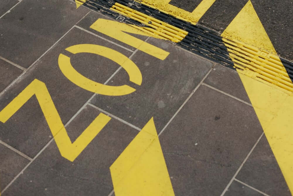 zone area painted on floor