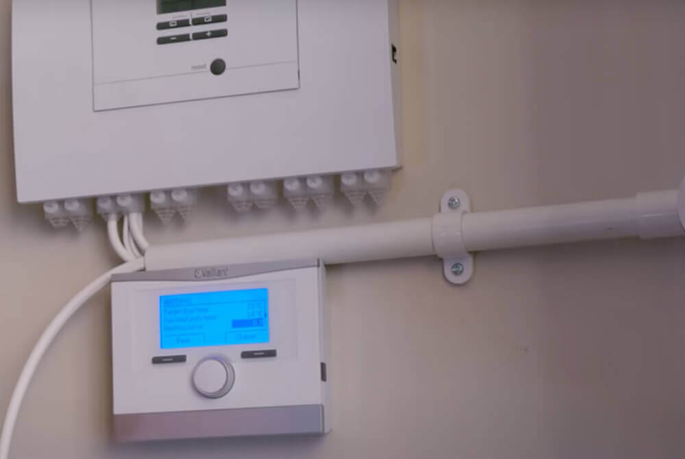smart thermostats installed on wall