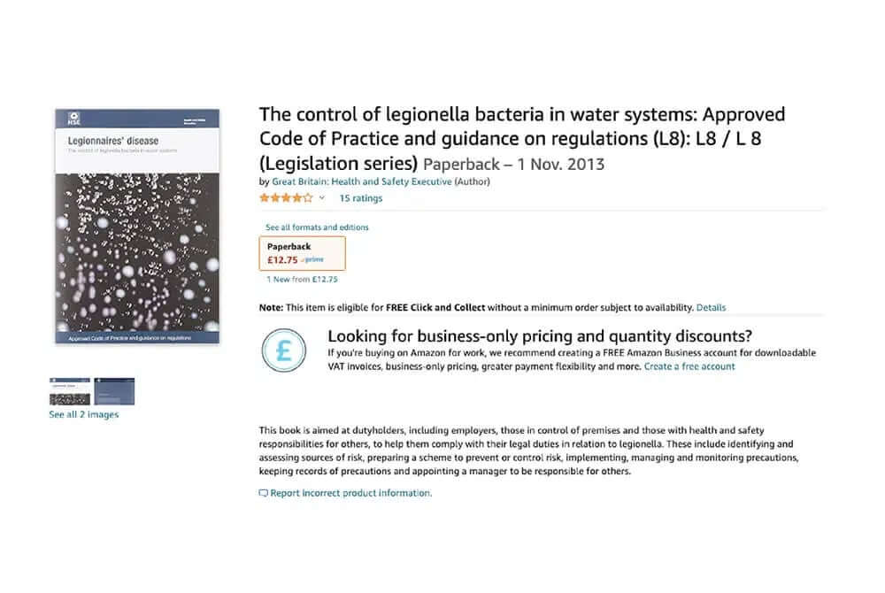 Legionella water control L8