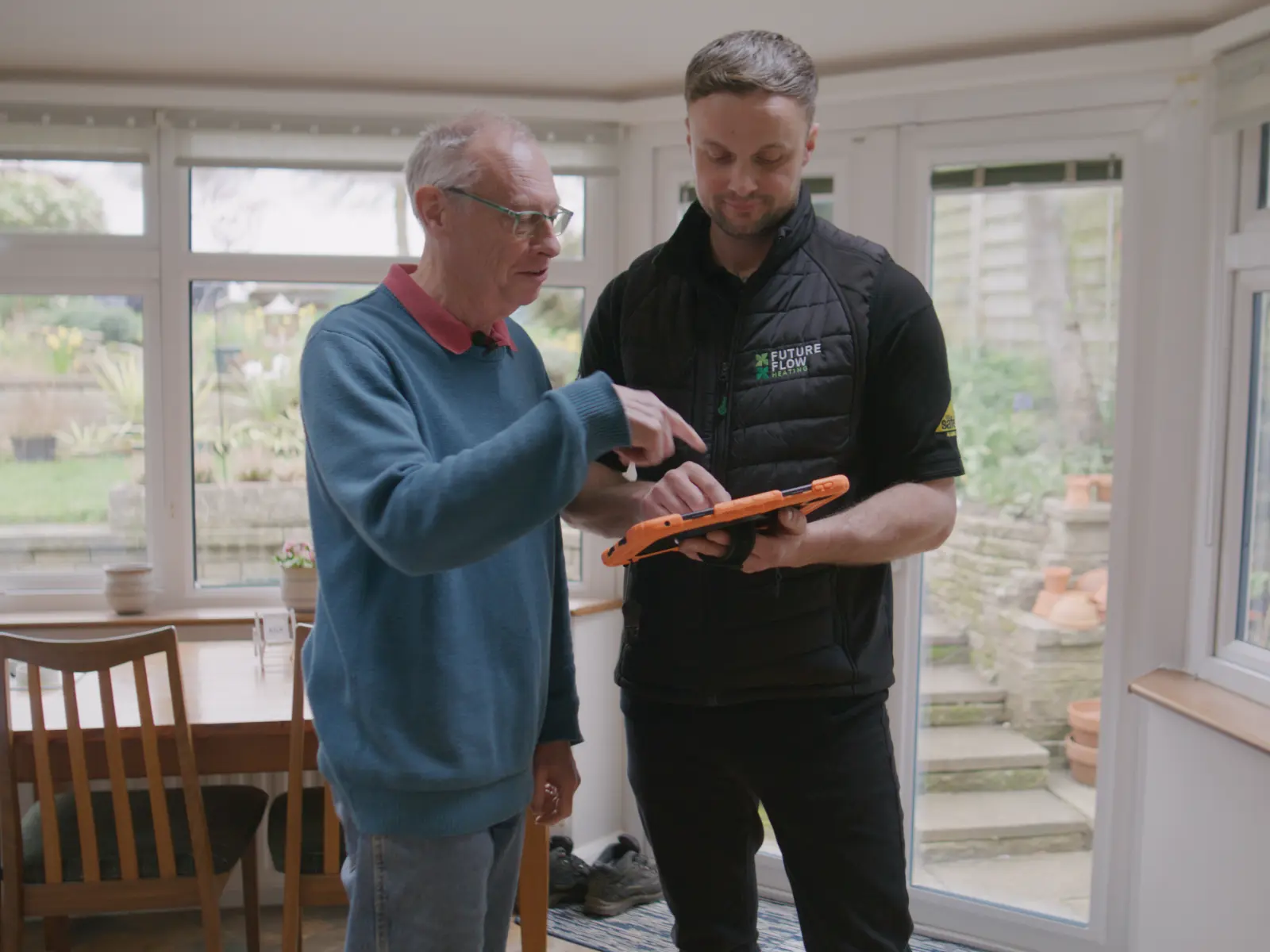 Heat Geek Engineer talking with a customer