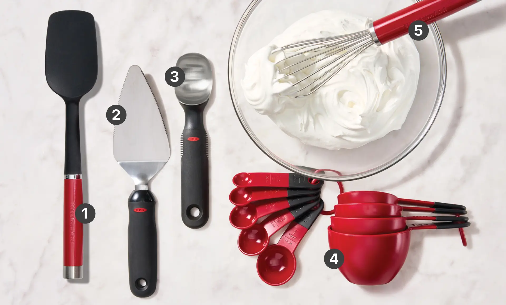 KitchenAid Cooks Silicone Utility Whisk (Red)