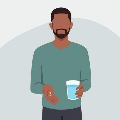 Illustration of a man deciding avanafil and vardenafil for ED.