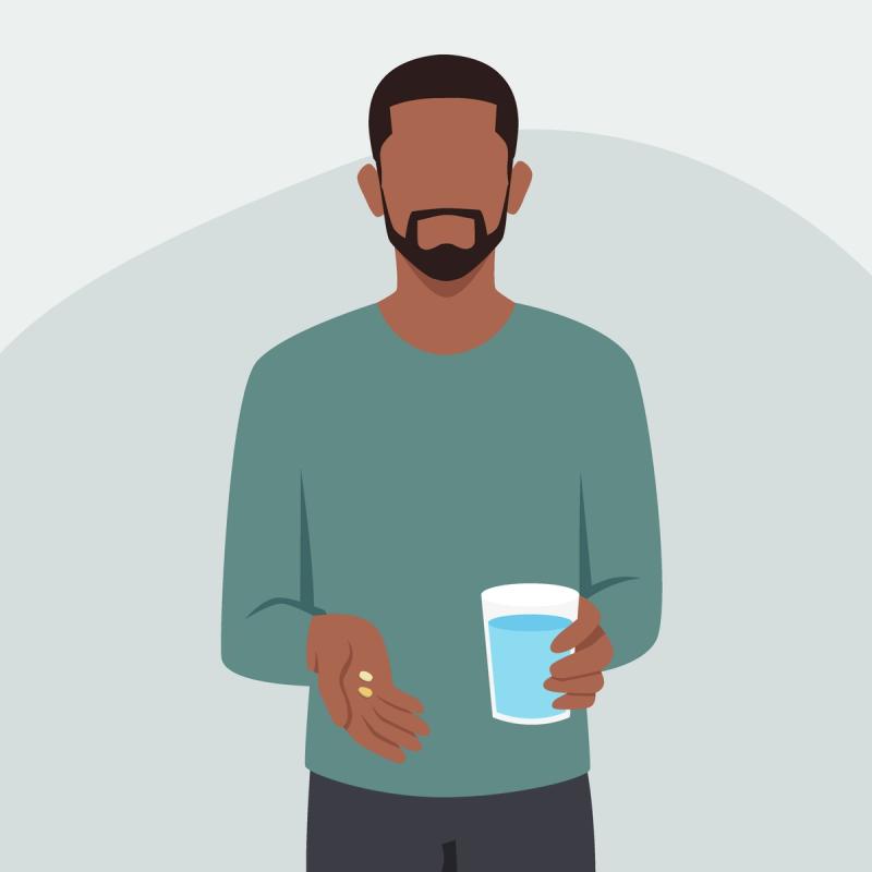 Illustration of a man deciding avanafil and vardenafil for ED.