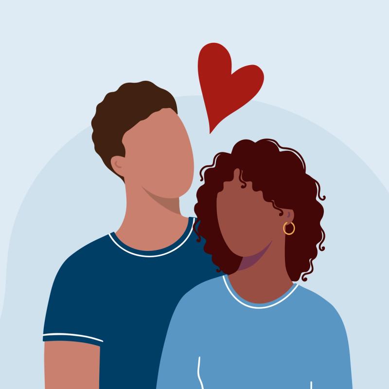 Illustration of a loving couple
