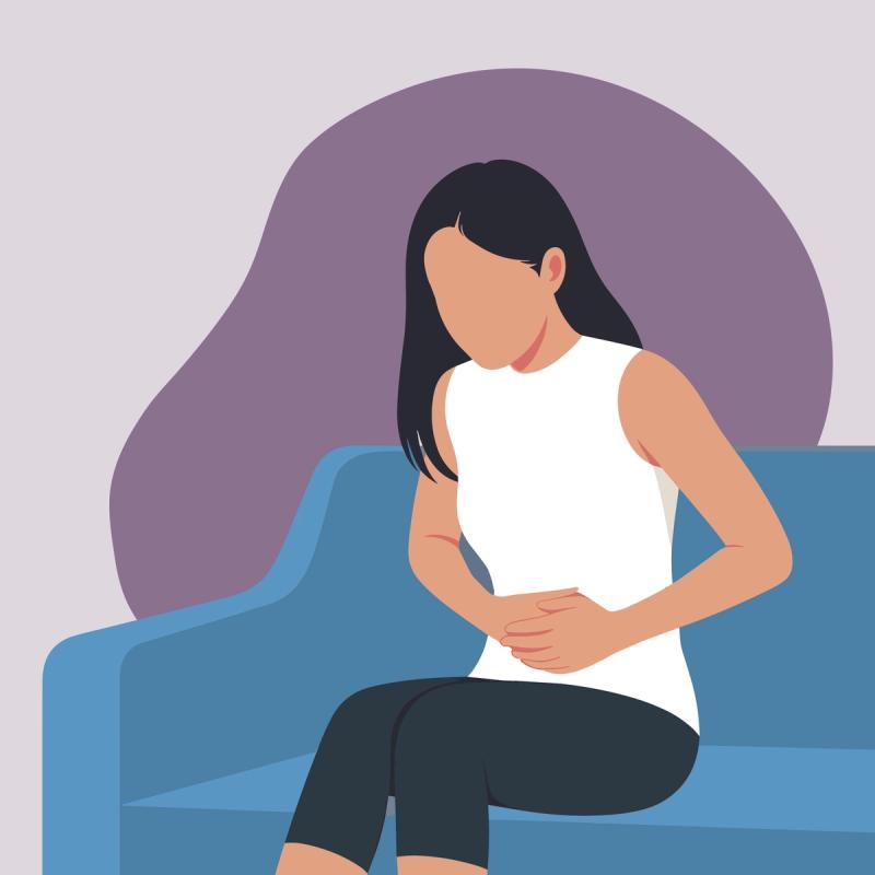 Illustration of woman feeling unwell