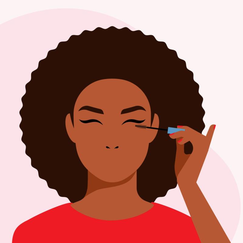 Illustration of Woman Applying Lash Serum