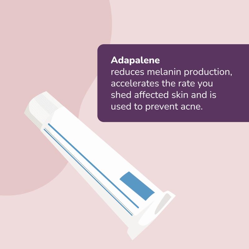 Adapalene medication tube with medication info