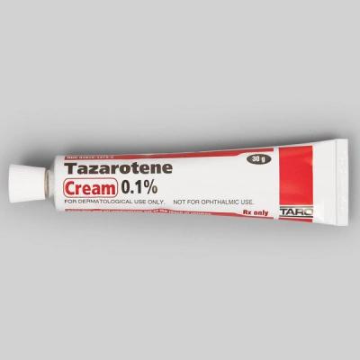 Tube of tazarotene 0.1% cream