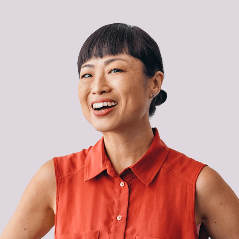 Confident woman with healthy skin.