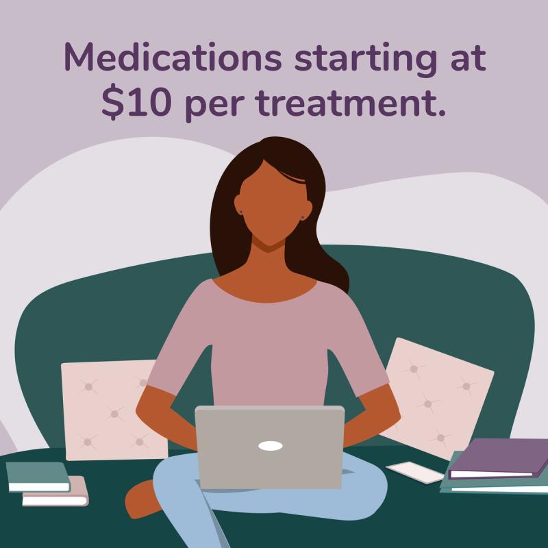 Illustration of Woman Completing Assessment on Computer