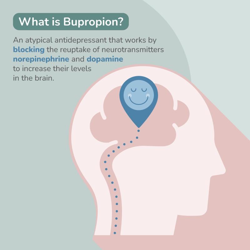 Diagram showing how Bupropion works