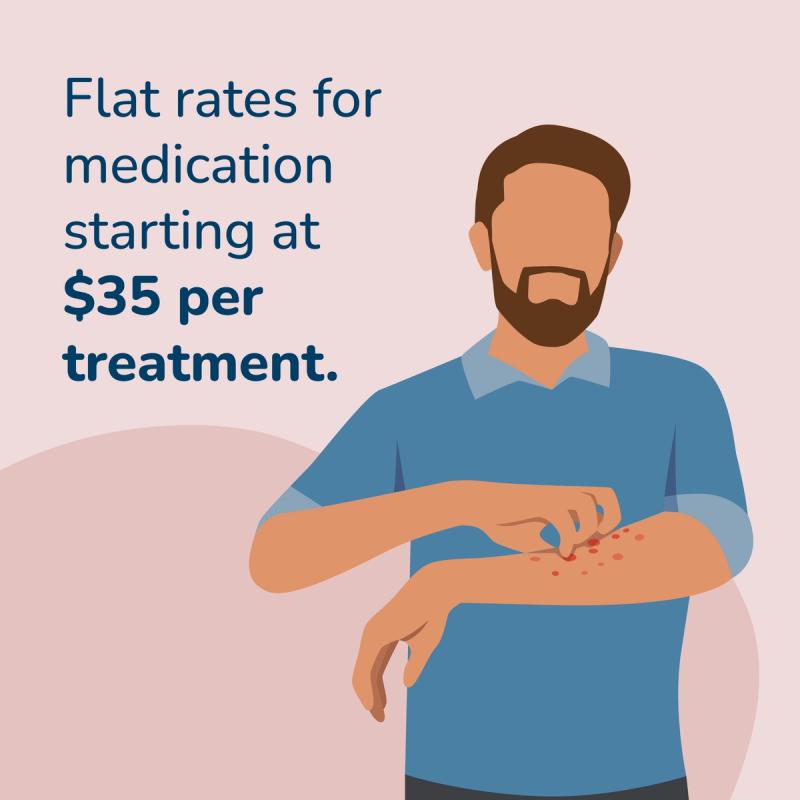 man scratching a scabies rash on his arm