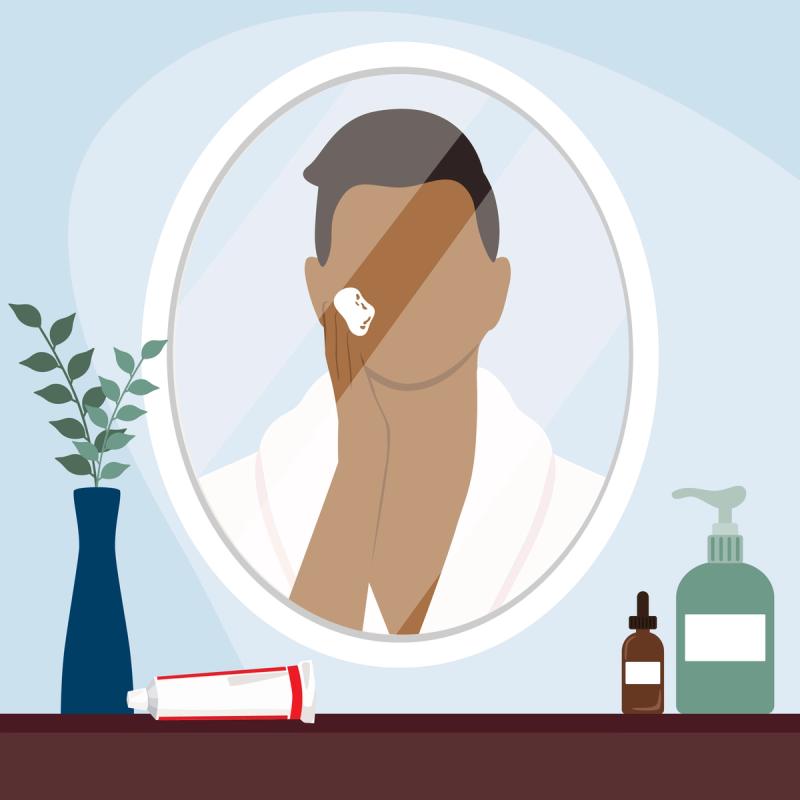 Illustration of Someone Applying Prescription Anti-Aging Cream