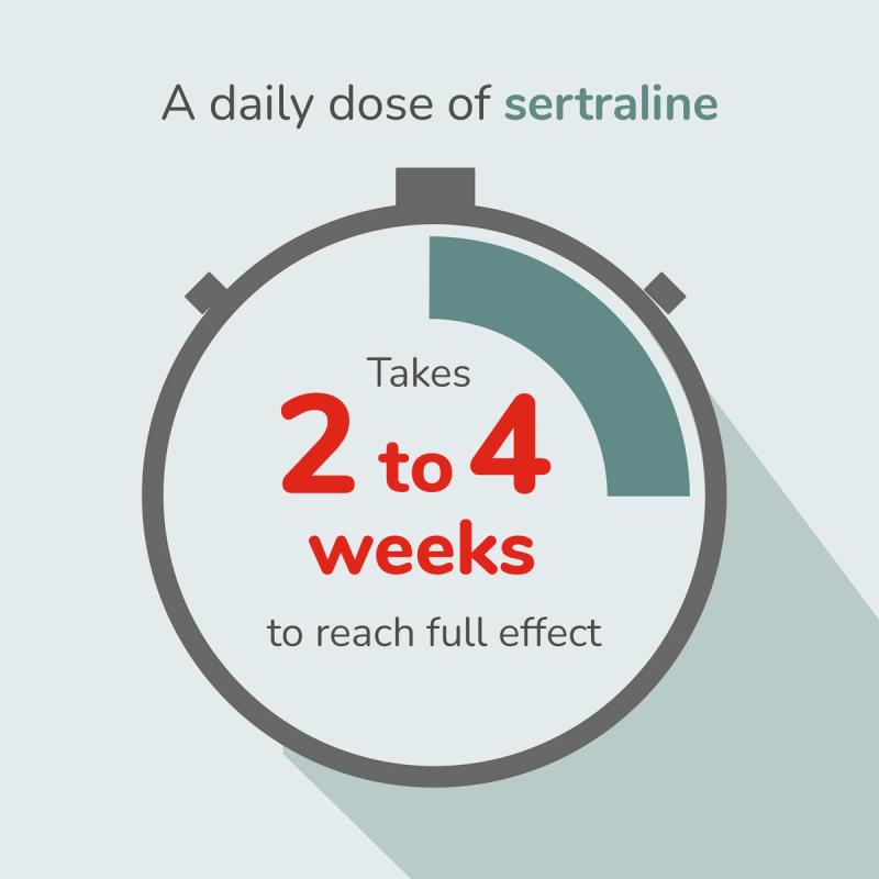 Illustration of Sertraline Time to Peak Effect: 2-4 Weeks